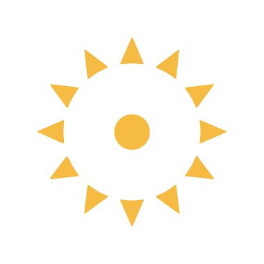 güneş simgesi. Düz tasarım 