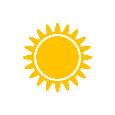 güneş simgesi. Düz tasarım 