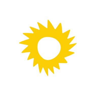 Güneş düz simge vektör çizim 