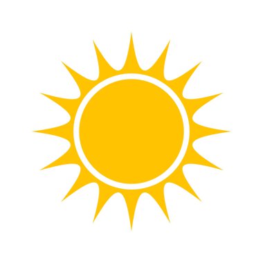 güneş simgesi. Düz tasarım 