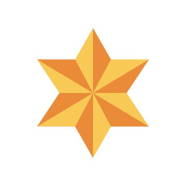 Beyaz üzerine izole edilmiş altın yıldız simgesi