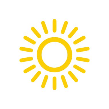 Güneş düz simge vektör çizim 