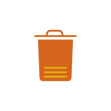 trash bin flat icon illustration, recycle symbol