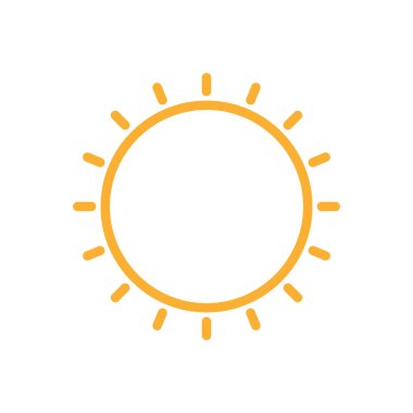 Güneş düz simge vektör çizim 