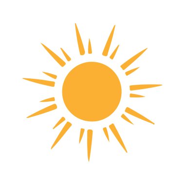 Güneş düz simge vektör çizim 