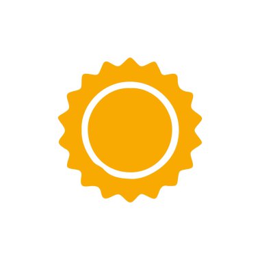 Güneş düz simge vektör çizim 