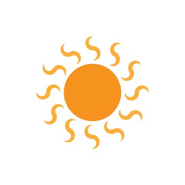 Güneş düz simge vektör çizim 