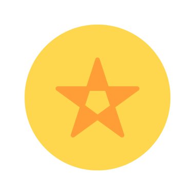 Beyaz üzerine izole edilmiş altın yıldız simgesi