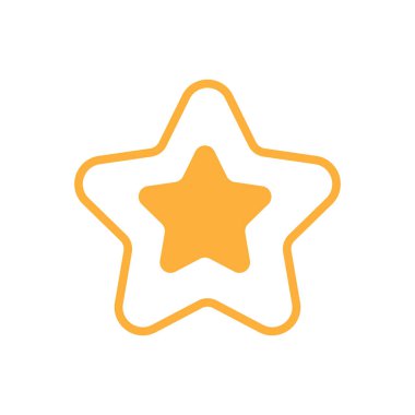 Beyaz üzerine izole edilmiş altın yıldız simgesi