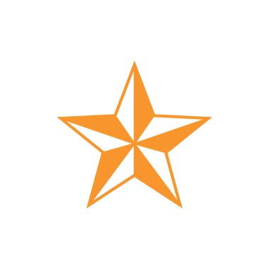 Beyaz üzerine izole edilmiş altın yıldız simgesi