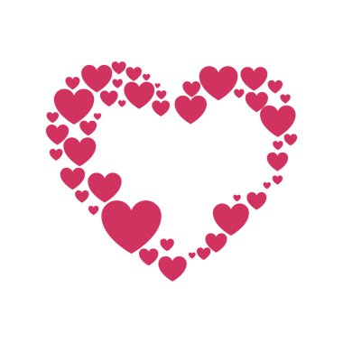 romantik kalp şekli simgesi, vektör illüstrasyonu