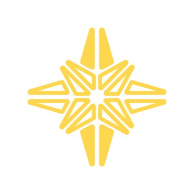 Beyaz üzerine izole edilmiş altın yıldız simgesi