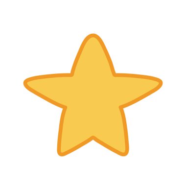 Beyaz üzerine izole edilmiş altın yıldız simgesi