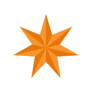 Beyaz üzerine izole edilmiş altın yıldız simgesi