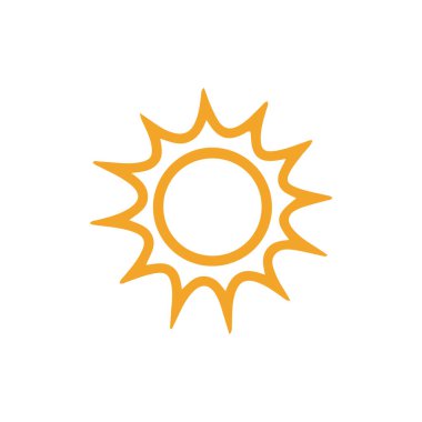 Güneş düz simge vektör çizim 
