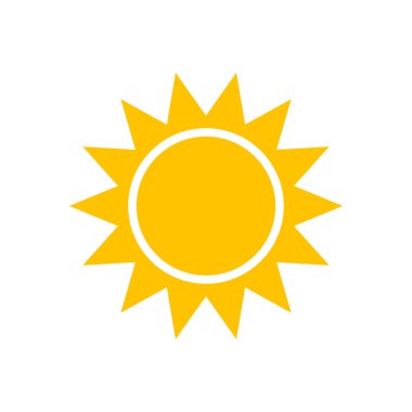 Güneş düz simge vektör çizim 