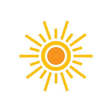 Güneş düz simge vektör çizim 