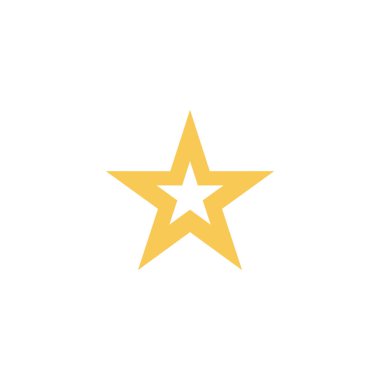 Beyaz üzerine izole edilmiş altın yıldız simgesi