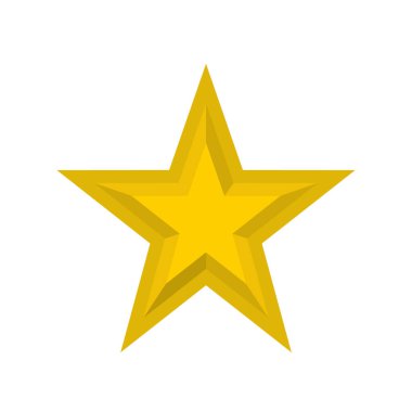 Beyaz üzerine izole edilmiş altın yıldız simgesi