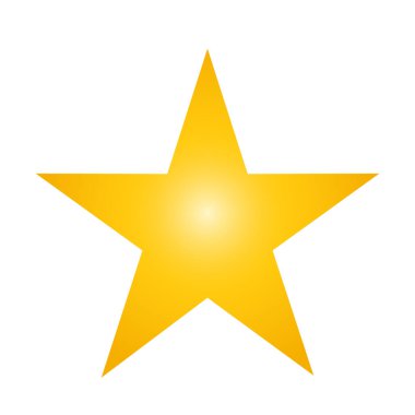 Beyaz üzerine izole edilmiş altın yıldız simgesi