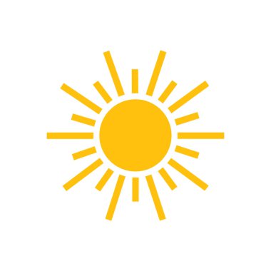 güneş simgesi. Düz tasarım 