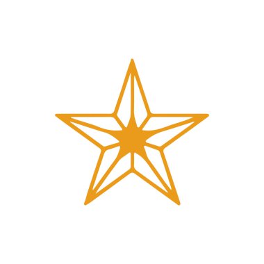 Beyaz üzerine izole edilmiş altın yıldız simgesi
