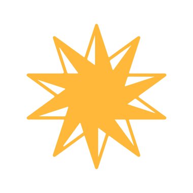 Beyaz üzerine izole edilmiş altın yıldız simgesi