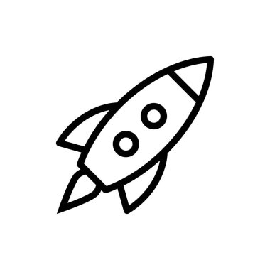 Roket basit simgesi, vektör çizim