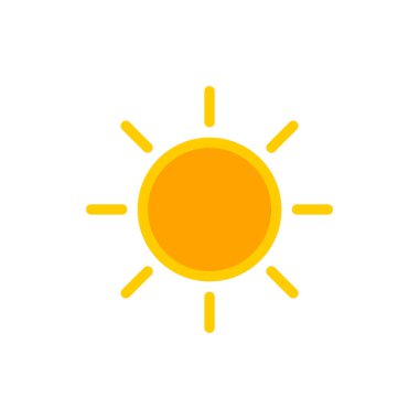 Beyaz arkaplanda izole edilmiş güneş simgesi