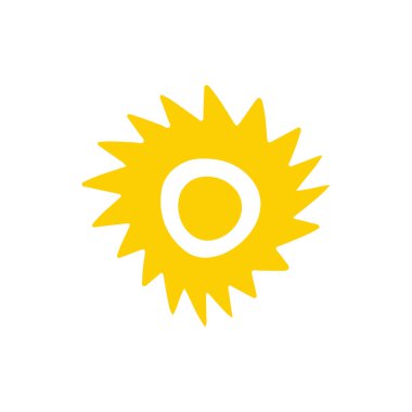 Güneş düz simge vektör çizim 