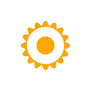 güneş simgesi. Düz tasarım 