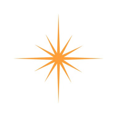 Beyaz üzerine izole edilmiş altın yıldız simgesi