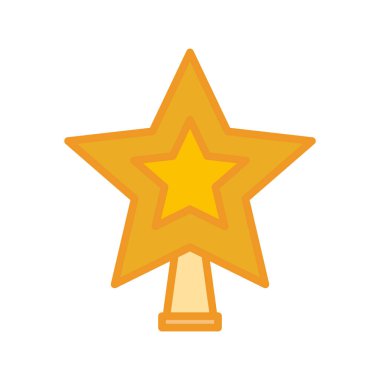 Beyaz üzerine izole edilmiş altın yıldız simgesi