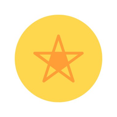 Beyaz üzerine izole edilmiş altın yıldız simgesi