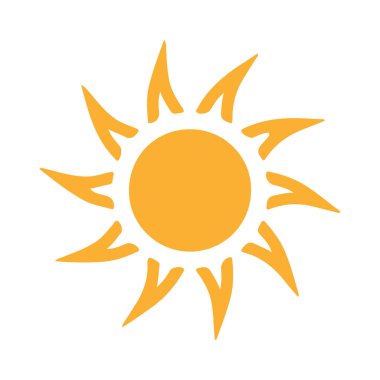 Güneş düz simge vektör çizim 