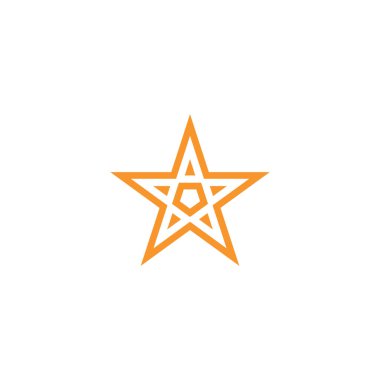 Beyaz üzerine izole edilmiş altın yıldız simgesi