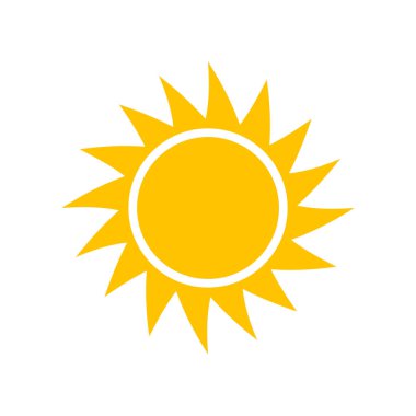 güneş simgesi. Düz tasarım 