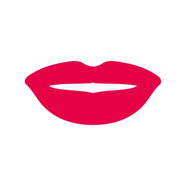 red lips simple icon, vector illustration