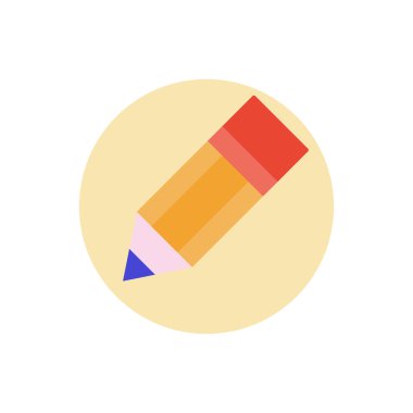 pencil icon. school and education symbol. flat illustration vector 