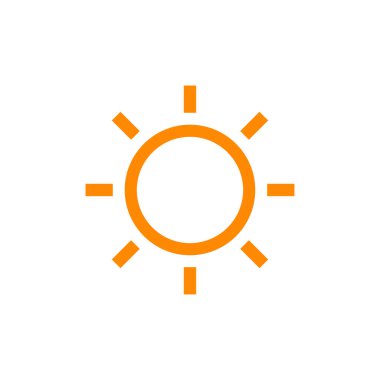 Beyaz arkaplanda izole edilmiş güneş simgesi