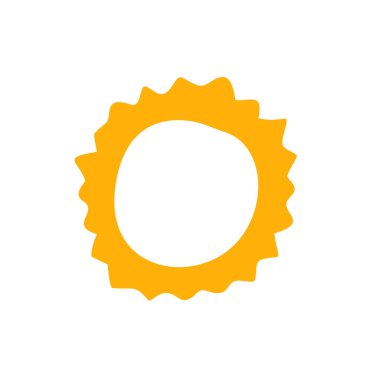 Beyaz arkaplanda izole edilmiş güneş simgesi