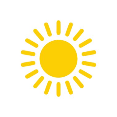 güneş simgesi. Düz tasarım 