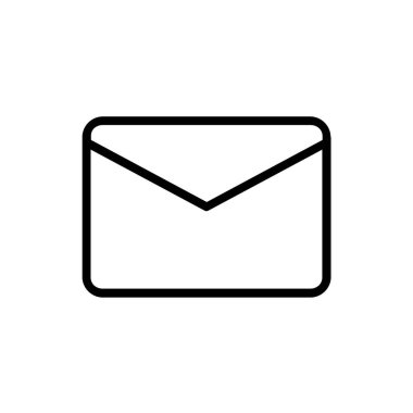 e- posta simgesi vektörü web ve mobil uygulama tasarımınız için beyaz arkaplanda izole edildi, ileti logosu kavramı