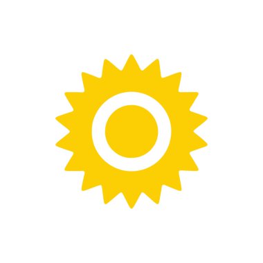 güneş simgesi. Düz tasarım 