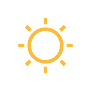 Beyaz arkaplanda izole edilmiş güneş simgesi