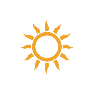 güneş simgesi. Düz tasarım 