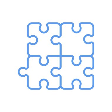 Yapboz simgesi, yapboz vektör çizimi ve alan arkaplanını kopyala