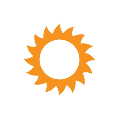 Beyaz arkaplanda izole edilmiş güneş simgesi