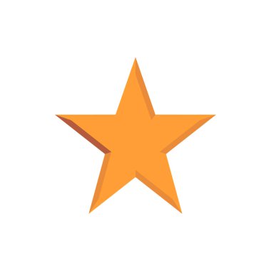 Beyaz üzerine izole edilmiş altın yıldız simgesi