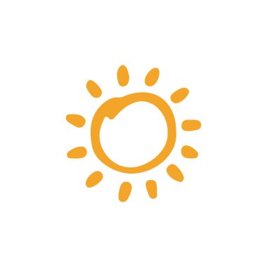 güneş simgesi. Düz tasarım 